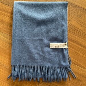 Mango Fringed Edge Soft Blue Scarf